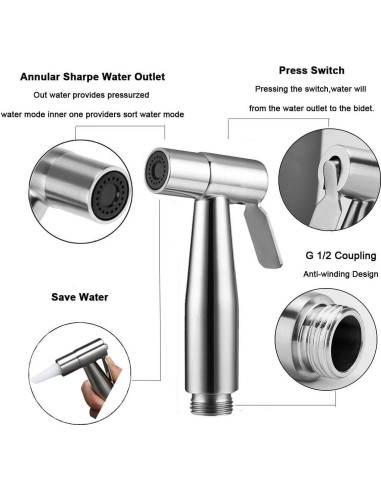 Kit Rociador de Bidet de Mano AITUOSI con Manguera 1.5m