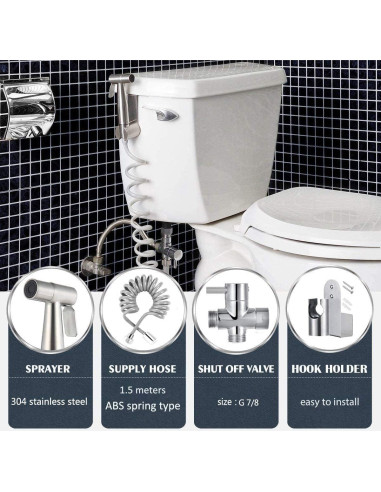 Kit Rociador de Bidet de Mano AITUOSI con Manguera 1.5m