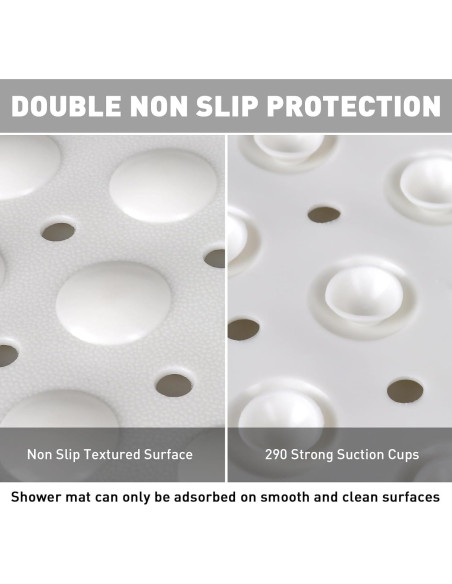 Alfombra de Ducha Antideslizante Mofonky 90x60 cm TPE Blanca