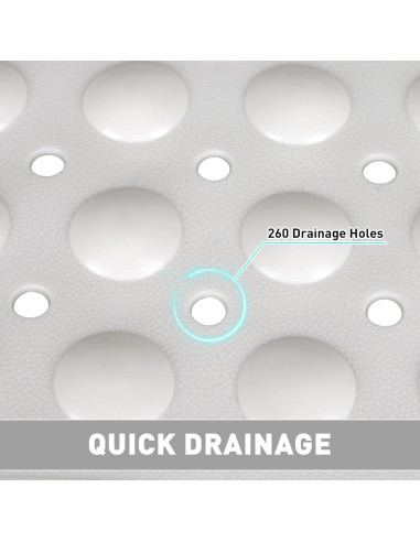 Alfombra de Ducha Antideslizante Mofonky 90x60 cm TPE Blanca