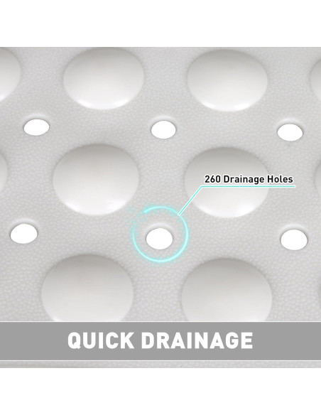 Alfombra de Ducha Antideslizante Mofonky 90x60 cm TPE Blanca