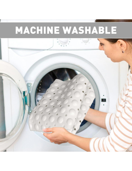 Alfombra de Ducha Antideslizante Mofonky 90x60 cm TPE Blanca