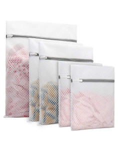 5 Bolsas de Lavandería Malla Panal Muchfun - 1 Grande 40x50cm