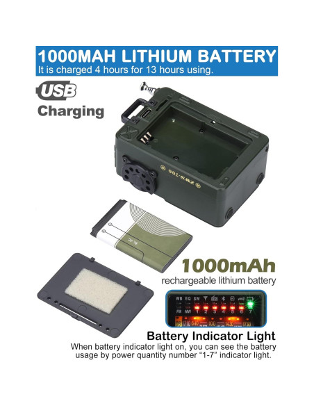 Radio Portátil ZHIWHIS ZWS-700 Bluetooth con Temporizador