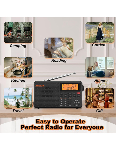 Radio Portátil XHDATA D109 AM FM SW LW DSP Bluetooth