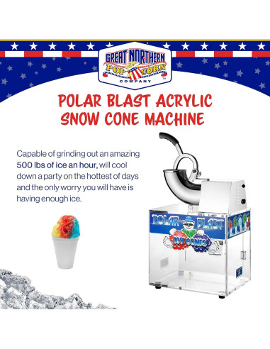 Máquina de Nieve Great Northern Polar Blast 227 kg/h Acrílico