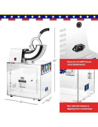 Máquina de Nieve Great Northern Polar Blast 227 kg/h Acrílico