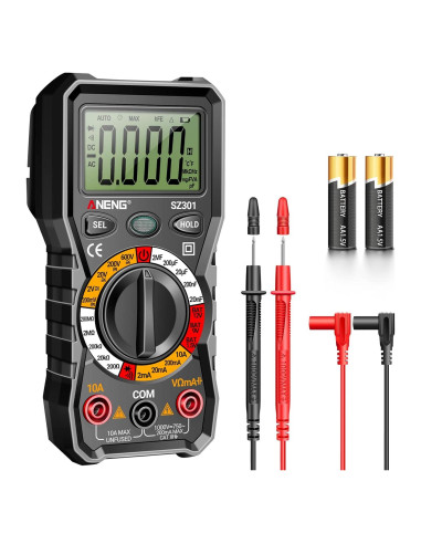 Multímetro Digital ANENG SZ301 - Voltímetro CA/CC, Medidor de Ohmios