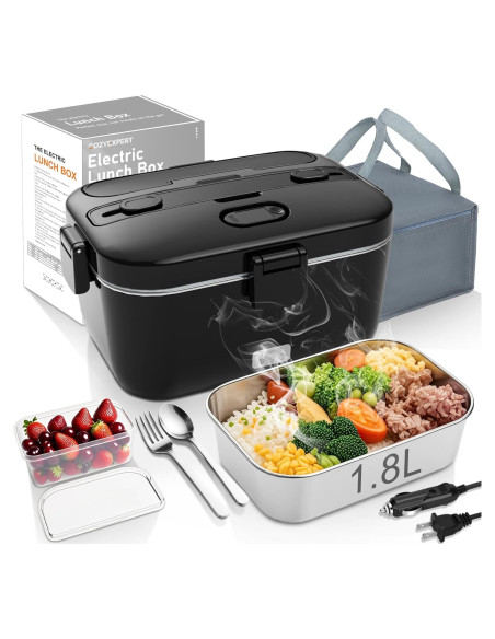 Lonchera Eléctrica COZYEXPERT 1.8L 100W Portátil Negro