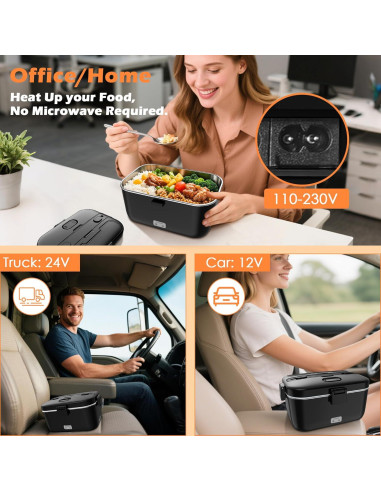 Lonchera Eléctrica COZYEXPERT 1.8L 100W Portátil Negro