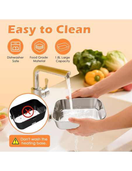 Lonchera Eléctrica COZYEXPERT 1.8L 100W Portátil Negro