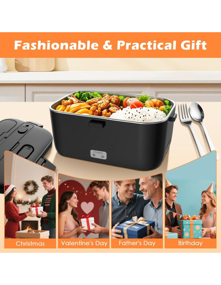 Lonchera Eléctrica COZYEXPERT 1.8L 100W Portátil Negro