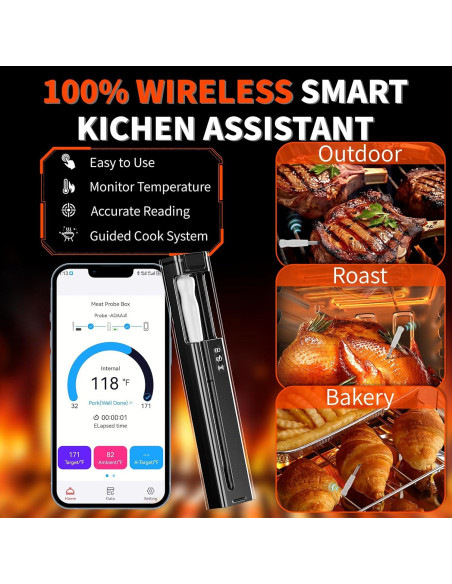 Termómetro de carne Bluetooth SYHSKHY KR100 digital 17.78cm