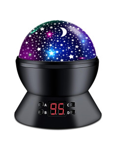 Proyector de Estrellas ANTEQI Luz Nocturna 15 cm Negro