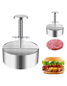 Prensa de Hamburguesas Acero Inoxidable Ajustable 390g