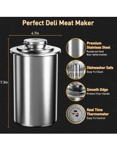 Prensa de Carne Deli BIGFIT con Termómetro y 5 Recetas 2