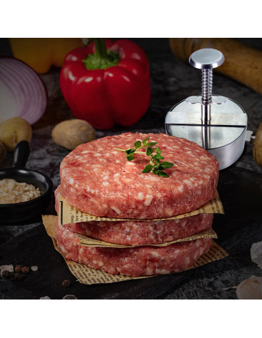 Prensa de Hamburguesas Acero Inoxidable Ajustable 390g
