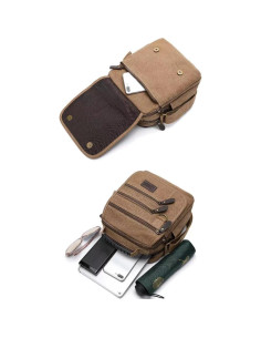 Bolso de hombro SUNSOMEN vintage de lona 23.8x7.6x26.9cm 2