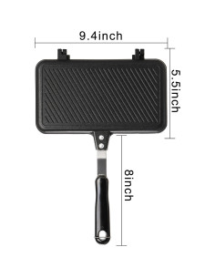 SOUJOY Sartén Grill Panini Antiadherente 23.9x14cm para Sándwiches 2