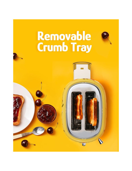 Tostadora Retro Hazel Quinn 2 Rebanadas 850W 6 Niveles Dorado