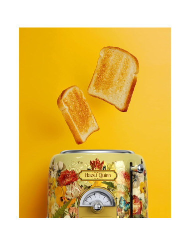 Tostadora Retro Hazel Quinn 2 Rebanadas 850W 6 Niveles Dorado