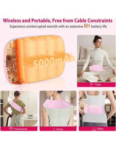 Almohadilla Calentadora Inalámbrica CYFERUY 5000mAh para Calambres Menstruales