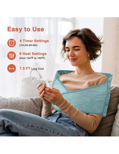 Almohadilla Térmica DSOEKEU 30x60cm con Cinturón Ajustable