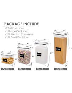 Vtopmart Juego de 32 Contenedores de Almacenamiento Herméticos 2