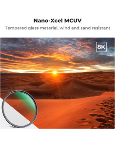 Filtro UV K&F Concept 37mm Cristal Templado HD Impermeable 2