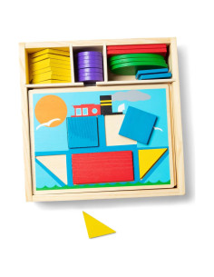 Bloques de Patrón de Madera Melissa & Doug 30 Piezas 5 Tableros