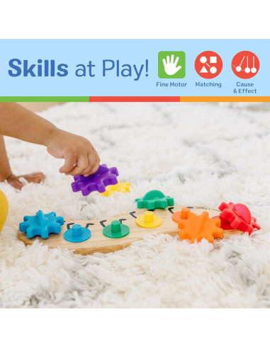 Juguete de Engranaje de Oruga Arcoíris Melissa & Doug 6 Engranajes