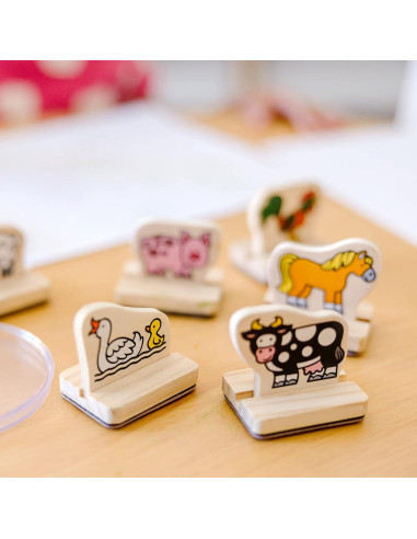 Juego de Sellos de Madera Melissa & Doug - Animales de Granja