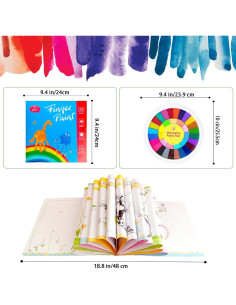 Conjunto de Pintura de Dedos Lavable Xuyyicao 36 Colores 18ml 2