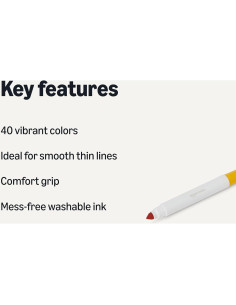 Marcadores Lavables Amazon Basics 40 Colores Punta Ancha 2