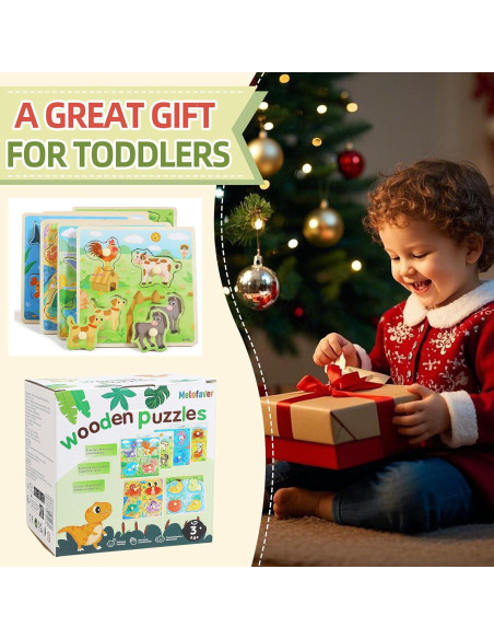 Rompecabezas de Madera Montessori 6PCS para Niños 3-5 Años