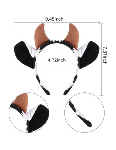 Disfraz de Toro 4 Piezas - Diadema, Nariz, Cola y Pajarita 2