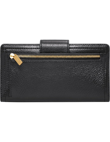 Billetera de Cuero Fossil Logan con Bloqueo RFID Negra