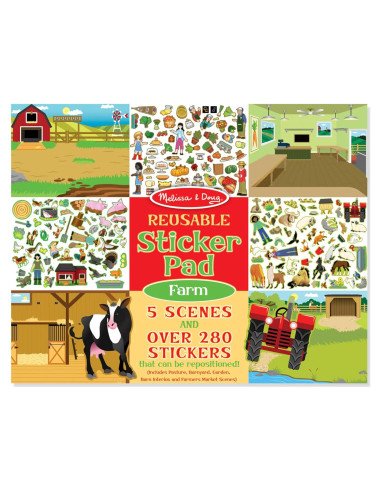 Almohadilla de Calcomanías Reutilizables Melissa & Doug Granja - 280 Piezas