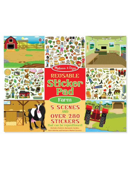 Almohadilla de Calcomanías Reutilizables Melissa & Doug Granja - 280 Piezas