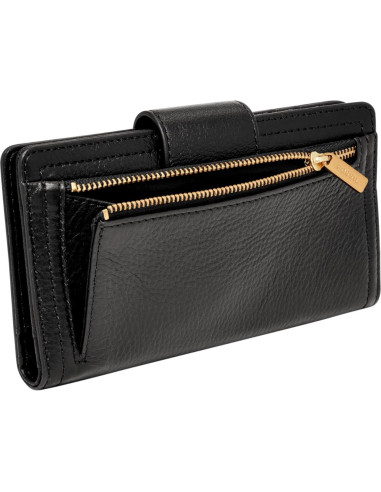 Billetera de Cuero Fossil Logan con Bloqueo RFID Negra