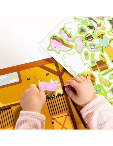Almohadilla de Calcomanías Reutilizables Melissa & Doug Granja - 280 Piezas