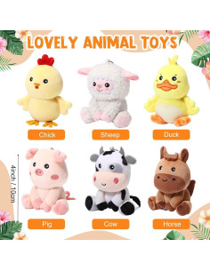 12 Mini Animales de Granja Rellenos Suilung 10 cm Peluche 2