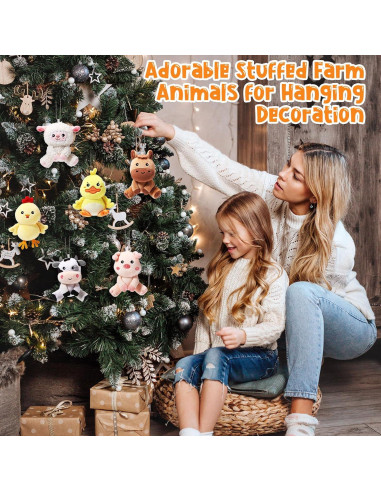 12 Mini Animales de Granja Rellenos Suilung 10 cm Peluche