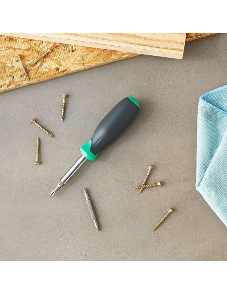 Destornillador 6 en 1 Amazon Basics con Punta Intercambiable