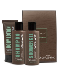 Conjunto de Regalo para Hombres BODY & EARTH - Gel de Ducha y Loción Sándalo