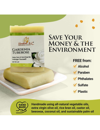 Barra de Jabón Hidratante Sunshine & K - Tuberosa 141 g