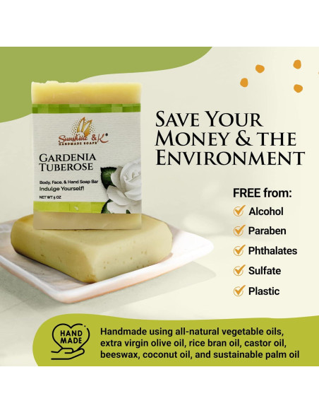 Barra de Jabón Hidratante Sunshine & K - Tuberosa 141 g