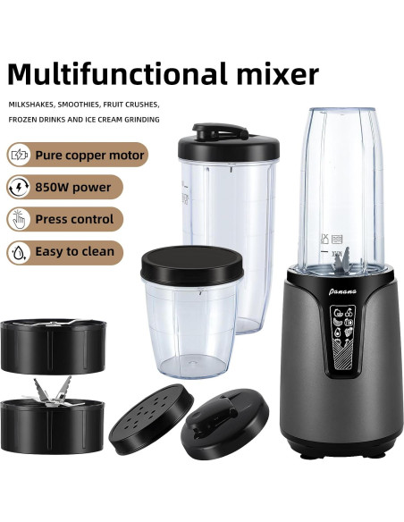 Batidora Personal Panana 850W con Tazas Portátiles 600ml