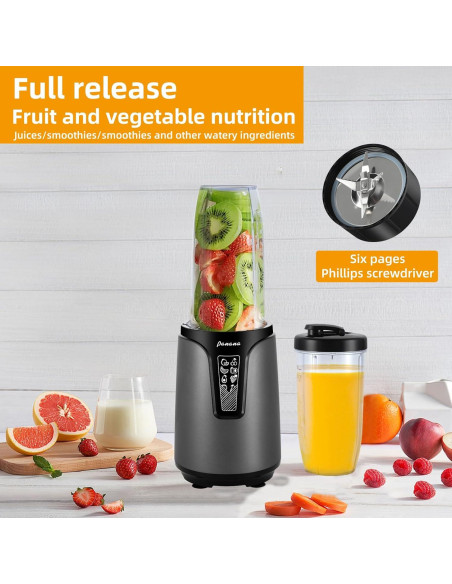 Batidora Personal Panana 850W con Tazas Portátiles 600ml