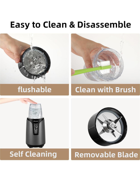 Batidora Personal Panana 850W con Tazas Portátiles 600ml